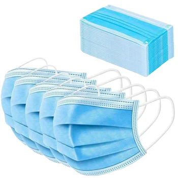 

Fast delivery 3-layer mask 50/100pcs Face Mouth Masks Non Woven Disposable Anti-Dust Meltblown cloth Masks Earloops Masks