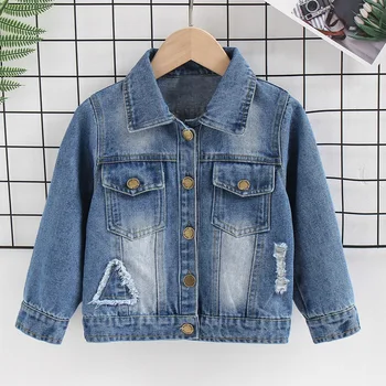 

Menoea 2-6Y Toddler Boy Jacket Fall 2020 Kids Girls Ripped Coats Children Solid Denim Tops Jackets Costumes Outerwear Autumn