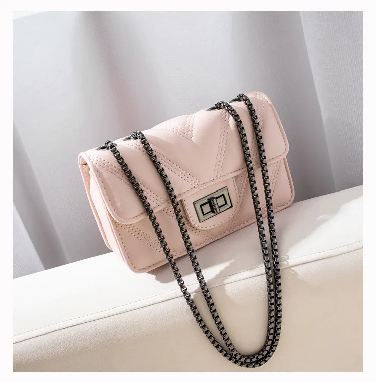 Mini Quilted Leather Double Flap Handbag 2019 New Luxury Designer Women's Chain Shoulder Bags Classic Crossbody Flap Purse Black (11)