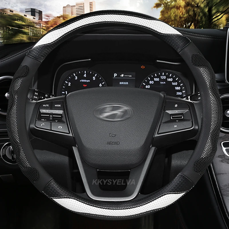 

PU Leather Car Steering Wheel Cover for Hyundai Solaris Veloster ix35 ix25 Kona Accent i40 Santa Fe ioniq getz Auto Accessories