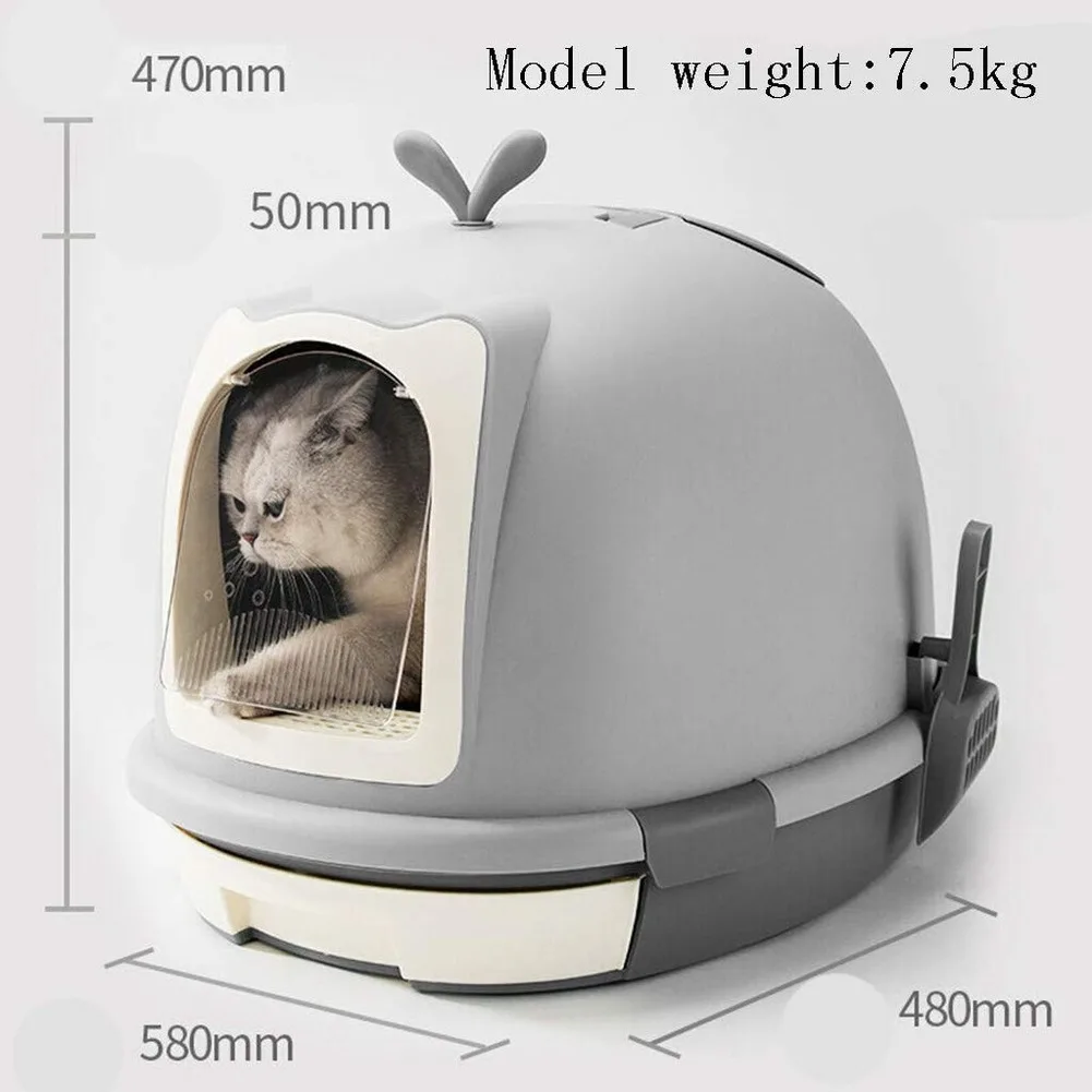 Cat Litter Box Fully Enclosed Cat Toilet With Automatic Purifier Deodorant And Splash Prevention Large Sand Box Pet Cat Bedpan Cat Litter Box Fully Enclosed Cat Toilet With Automatic Purifier Deodorant And Splash Prevention Large Sand Box Pet Cat Bedpan