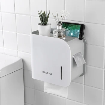 

Convenient Toilet Tray Wall-mounted Plastic Tissue Box Toilet Bathroom Paper Towel Sanitary Napkin Storage Box Shelf Waterproof