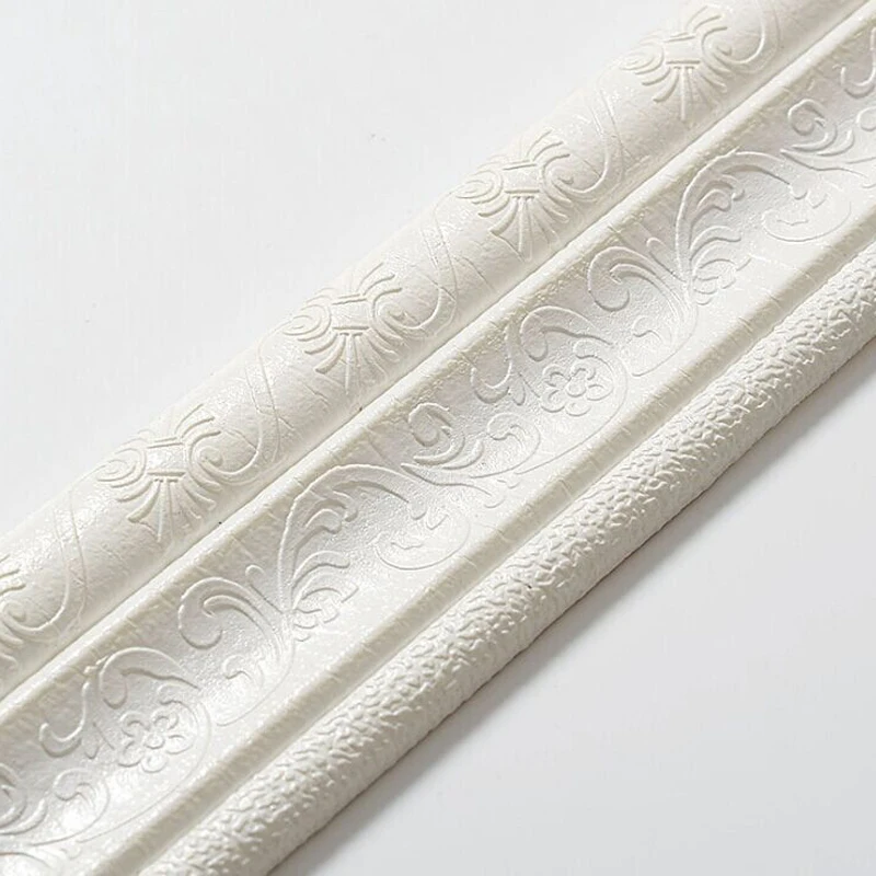 New 8*230cm 3D Pattern Waist Line Wall Sticker Wallpaper Kitchen Bathroom Toilet Wall Border Sticker Waterproof Baseboard Decor