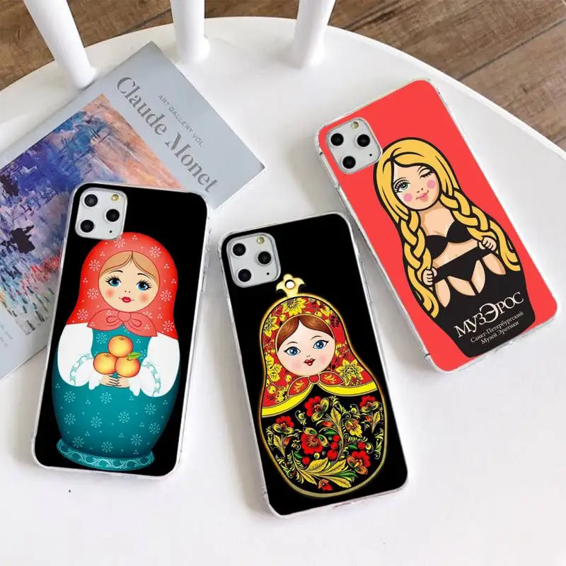 Чехол-накладка для iphone 12 pro max 11 XS MAX 8 7 6 6S Plus X 5S SE 2020 XR с изображением русских кукол