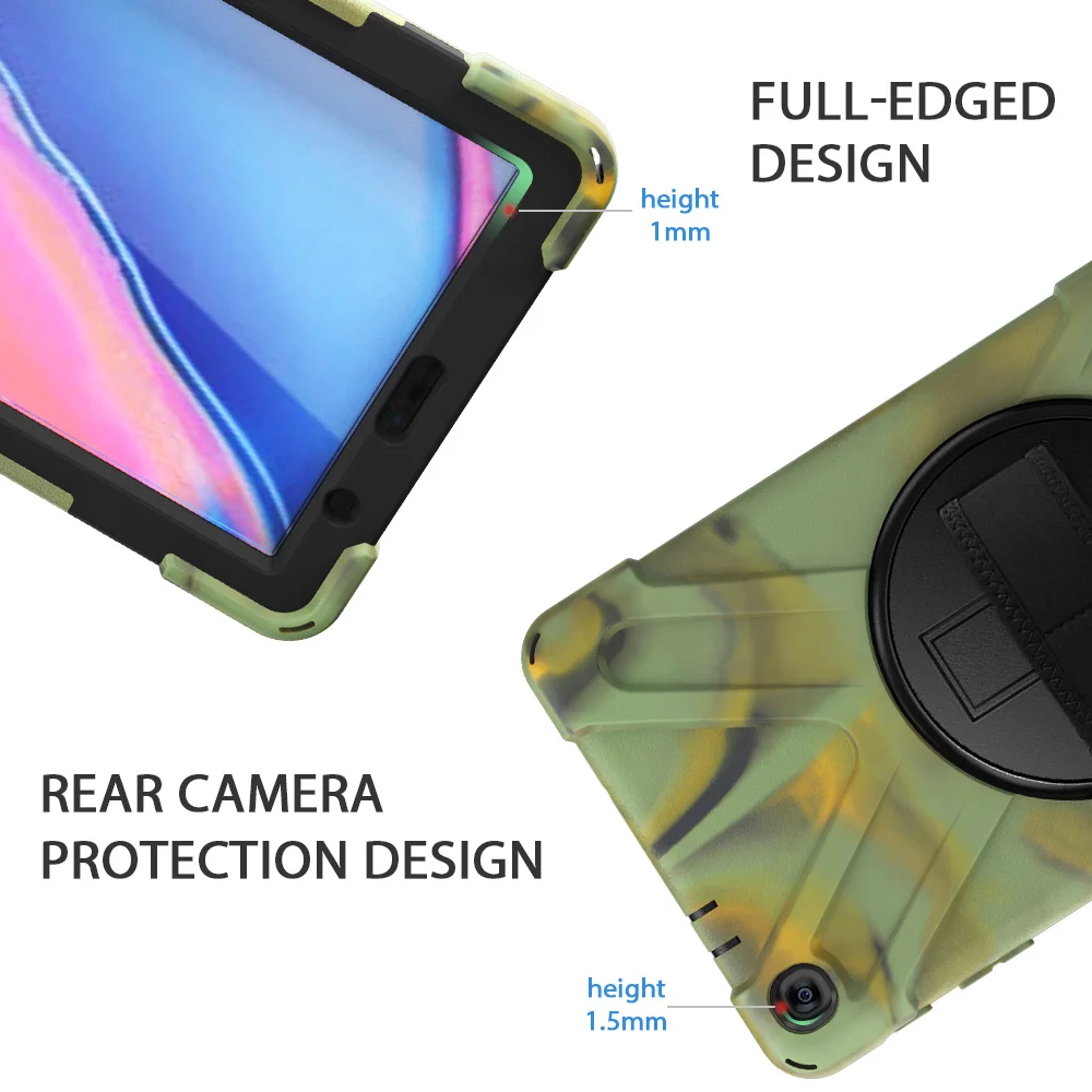 360 градусов вращающийся силиконовый чехол с плечевым ремнем для Samsung Galaxy Tab A 8,0 S ручка версия Чехол P200 P205 Funda