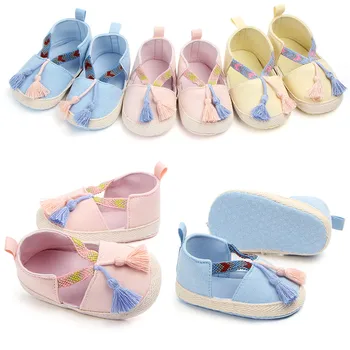 

2020 New Autumn Fashion Baby Shoes Infant Baby Crib Shoes Soft Sole Tassels Prewalker Flats Anti-Slip Princess Dress Shoes