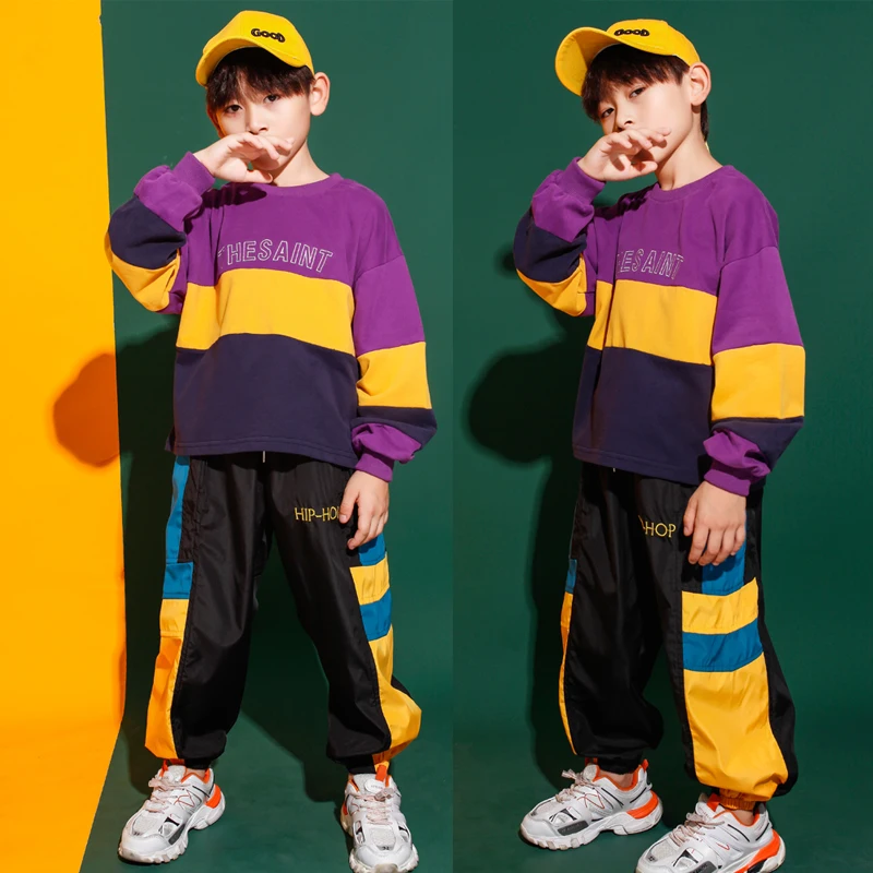 

Boys Jazz Modern Dancing Costumes Casual Sweatshirt Jogger Pants Kids Ballroom Hip Hop Dance wear Outfits Stage Costumes Clothes