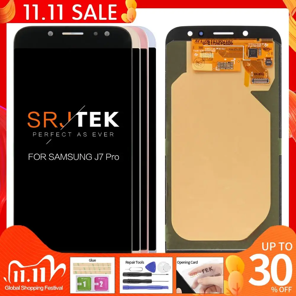 ЖК-дисплей 5 дюйма AMOLED для SAMSUNG Galaxy J7 Pro сенсорный экран J730 J730F сменный ЖК-экран |