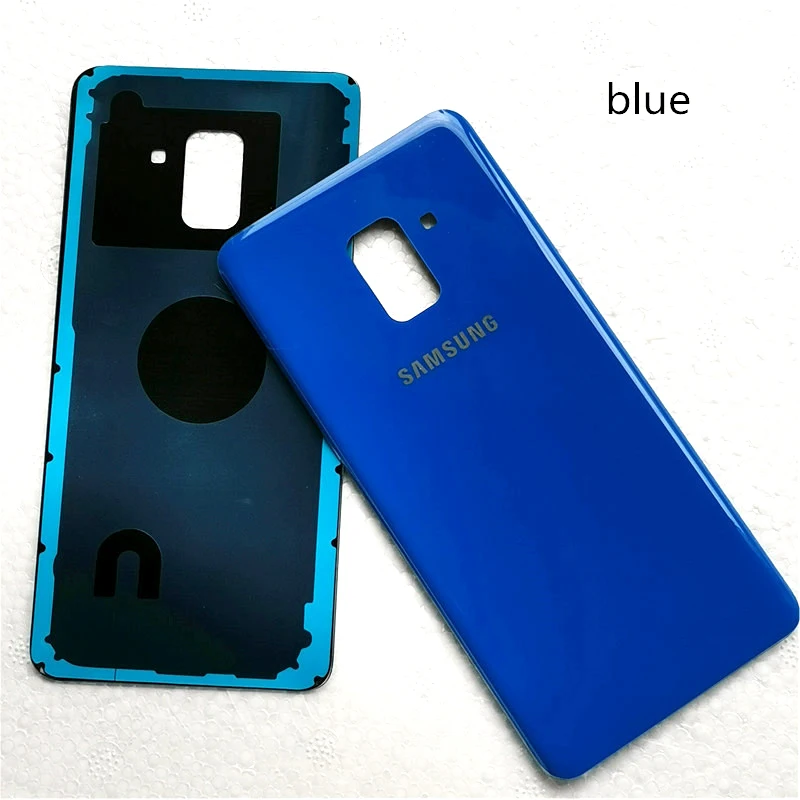 3D стекло для samsung galaxy A8 A530, задняя крышка, Официальный аккумулятор, запасной чехол, Защитный корпус, клейкая наклейка - Цвет: A8 2018 blue