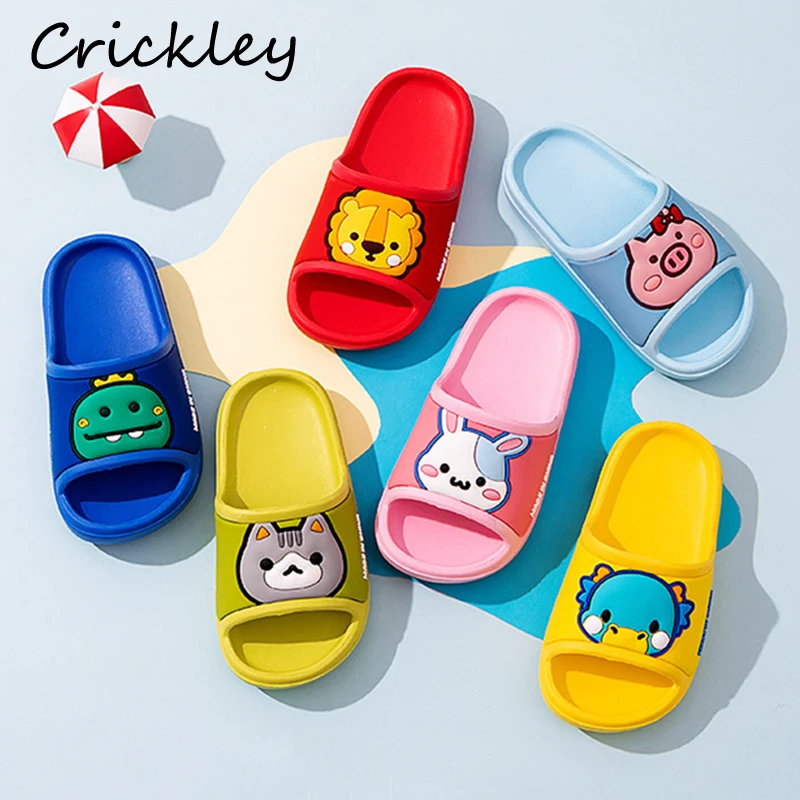 

Summer kids slippers Cartoon Pattern Slipper for Boys girls Cute Animals Soft Light Non-slip Children Indoor Home Shoes