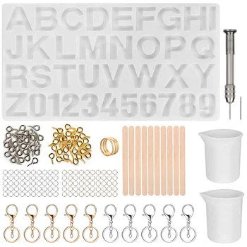 

Letter Number Easy Clean DIY Non Stick Soap Keychains Silicone Casting Alphabet Mold Epoxy Resin Crafts Home Beginner Portable