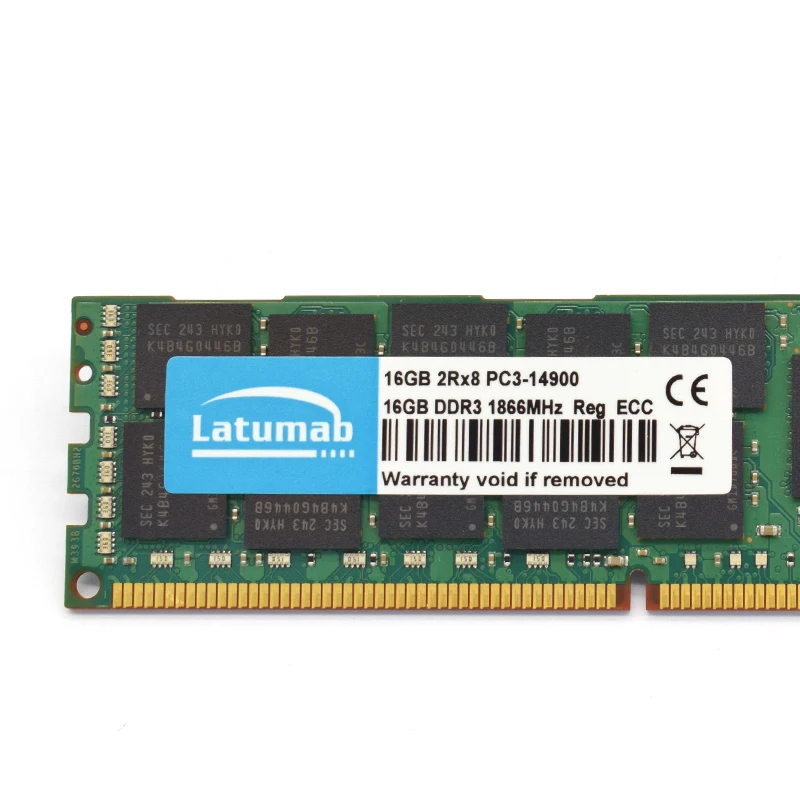 Latumab 16 Гб оперативной памяти, 32 Гб встроенной памяти, 64 ГБ DDR3 1866 МГц PC3 14900 регистровая и ecc-память Серверная Память RAM память пк модуль памяти RAM кода коррекции ошибок 1 шт./2 шт./4 шт