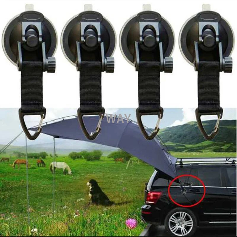 1/2/4Pcs Car Tent Suction Cups Buckle Side Round/Triangular Awning Anchors Outdoor Camping Tent Suckers Anchor Securing Hook