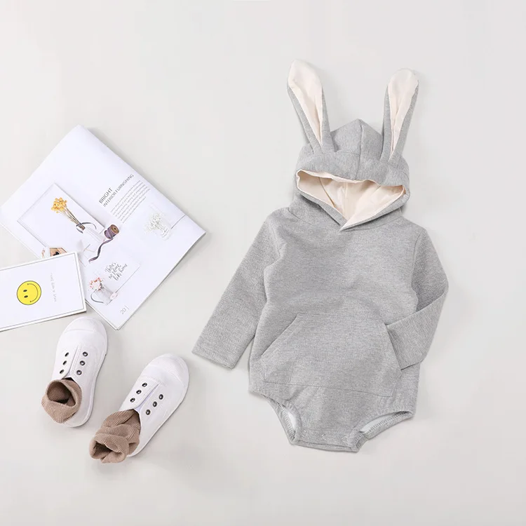 Todder Kid New Born Baby Clothes Girl Boy Cartoon Rabbit Sweatshirt Tops Spring Autumn Clothes Pullover Bodysuit Baby Costumes