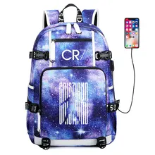 Cristiano Ronaldo CR7 рюкзак высокого качества для путешествий Mochila с usb-зарядкой классная сумка для учеников, мальчиков и девочек водонепроницаемая сумка для ноутбука