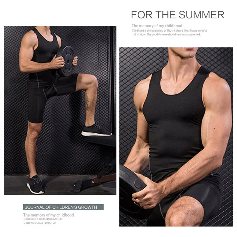 

Men Compression Base Layer Sleeveless Vest Tank Top Quick-drying Sports Gym Under Shirt FOU99