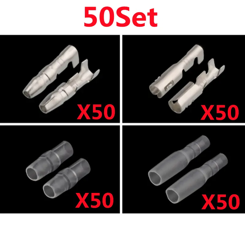 25/50/100sets 3.5 bullet terminal   car electrical wire connector diameter 3.5mm Female + Male + Case Cold press Crimp terminal - Image 8
