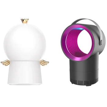 

1Pcs Led Mosquito Killer Lamp Light Usb Gray & 1Pcs Colorful Starry Sky Projector Rotating Music Box Night Lamp