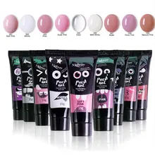 Polygel prego acrílico poli gel rosa branco cristal claro uv led builder dicas gel melhoria deslizamento solução rápida extensão gel(China)