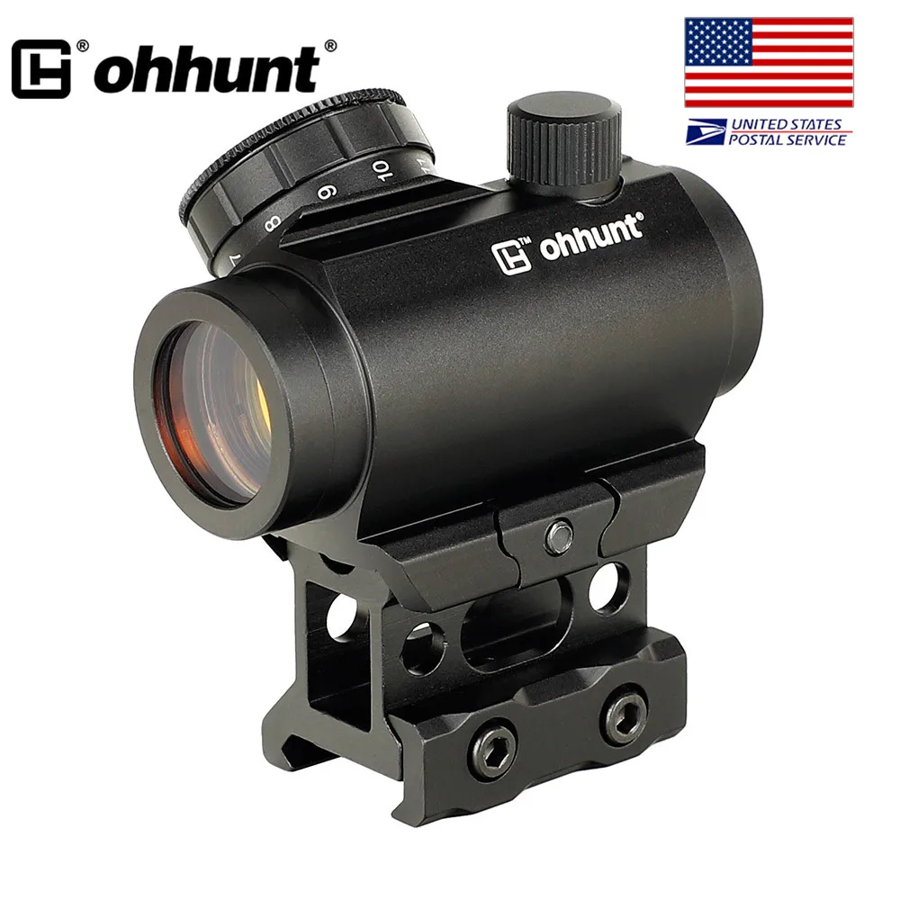

SHIP FROM USA Ohhunt Red Dot Scope 1X21 Reflex Collimator Sight with Riser Mount Optical scope For Hunting