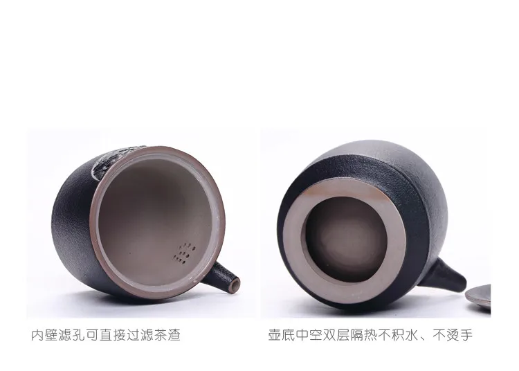 Ceramic Tea Set Double Insulation Stoneware Hand Grip Pot Teacups Tray Tea Can Set Bag Portable Bag Travel Black Tea Teaware