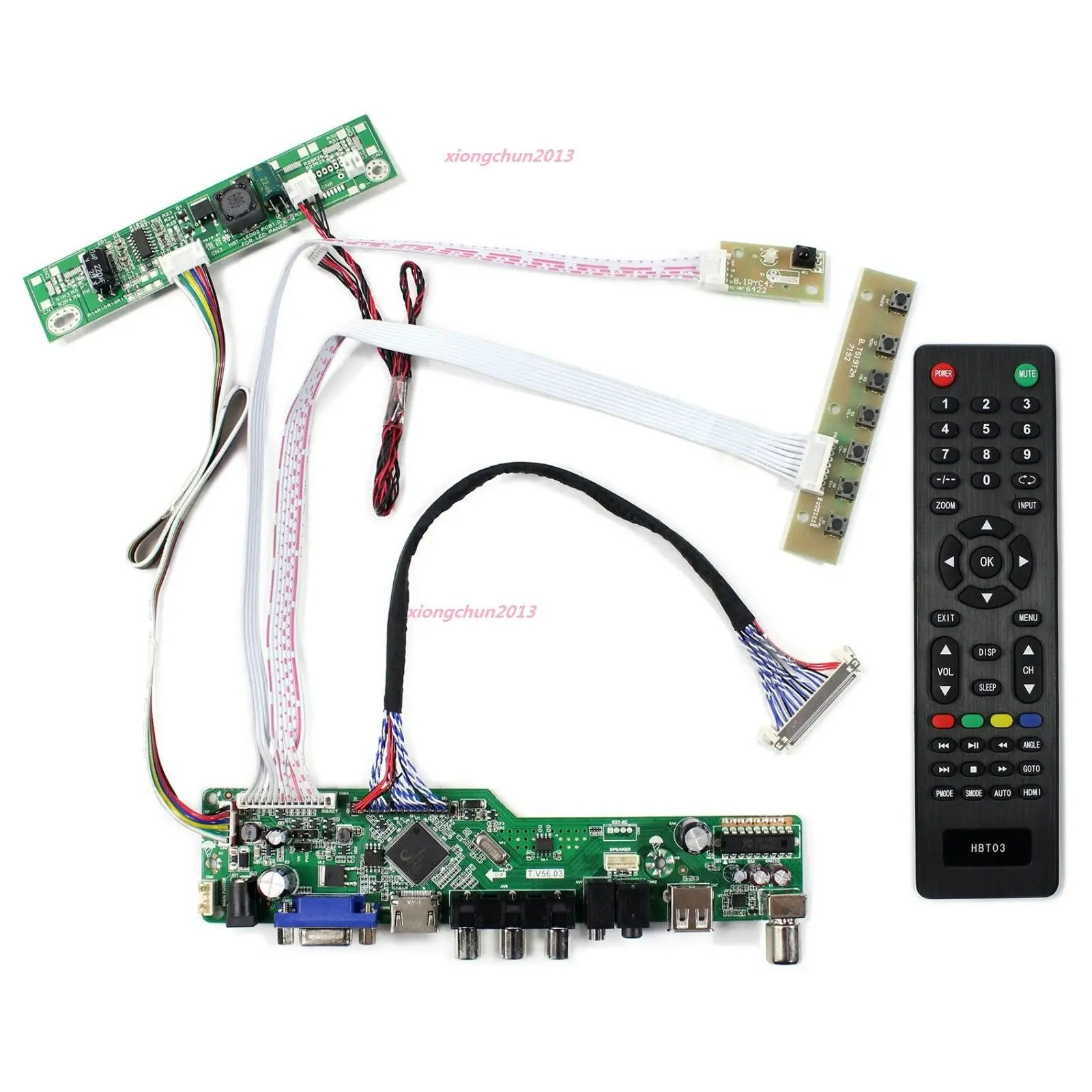 Tela de Painel da Placa do Motorista do Controlador Controle Remoto de Vga Lcd Diodo Emissor de Luz Tevê Avoirdupois Usb Hdmi V236bj1-p01 30pin Lvds 236 1366rgb× 768 - Imagem 2