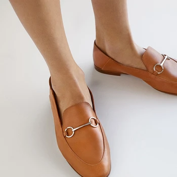 

Withered summer england style office lady simple 100% Sheep leather soft loafers flat shoes women shoes woman women shoes women