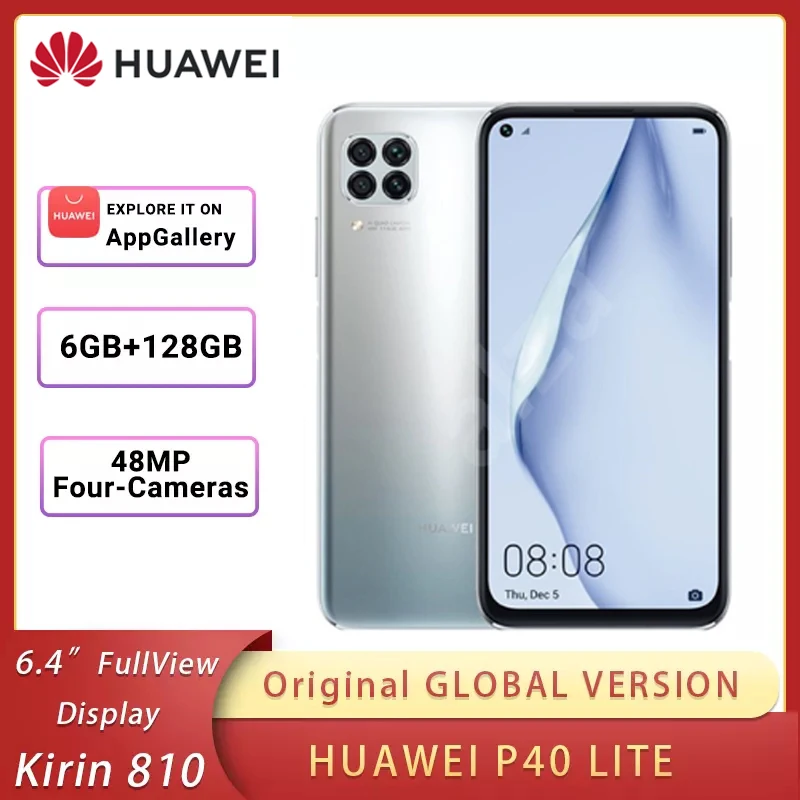 Смартфон Huawei P40 lite глобальная версия 6 ГБ 128 экран 4 дюйма FHD AI камеры 48 МП