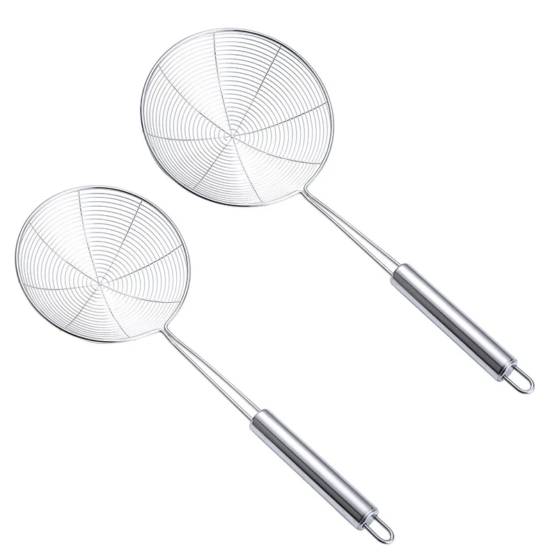 4 Sizes High Quality Stainless Steel Colander Fried Food Strainer Practical Kitchen Filter Mesh Spoon Cooking Accessories 4 Sizes High Quality Stainless Steel Colander Fried Food Strainer Practical Kitchen Filter Mesh Spoon Cooking Accessories