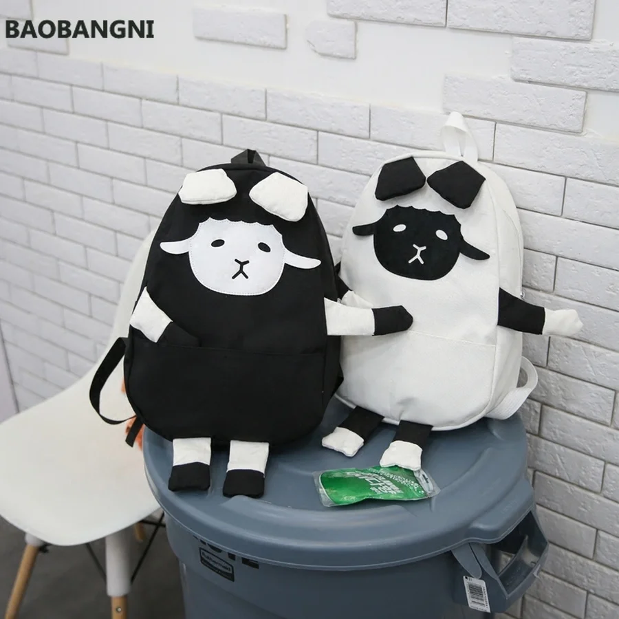 

Cute Cartoon Sheep Design School Bags Women Backpacks Large Capacity Women Travel Backpacks Canvas Schoolbags For Teenage Girls