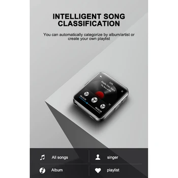 

1.54" 2.5D Touch Screen MP4 Player Support Up To 16GB Waterproof Mini Bluetooth 5.0 Music Player Walkman Portable Music Players
