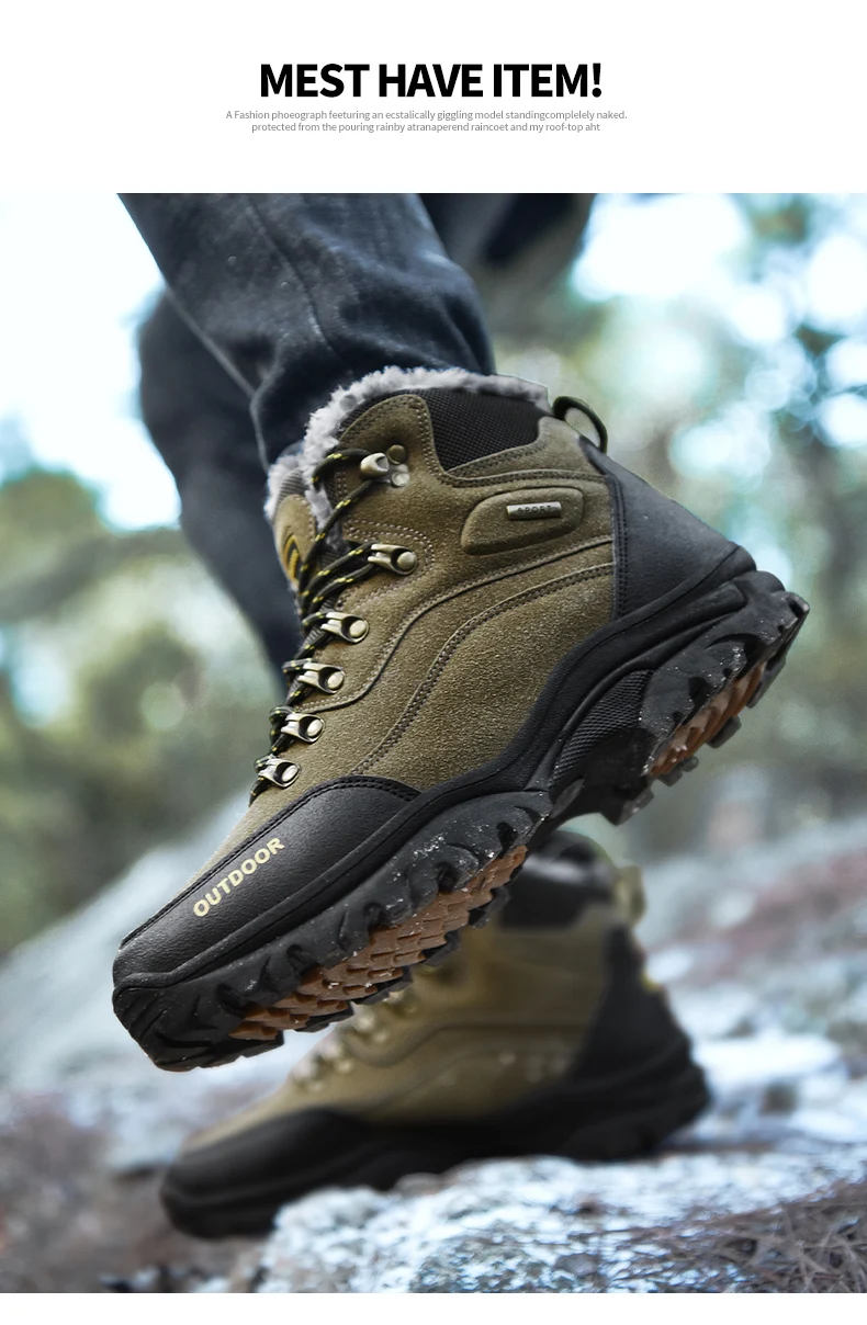 Зимние кожаные ботильоны мужская повседневная обувь теплые военные зимние ботинки уличные мужские кроссовки