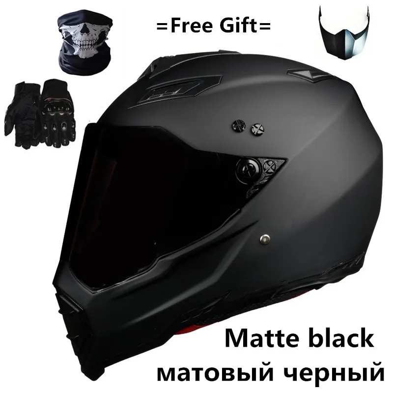 Полный уход за кожей лица Cascos Para Moto rcycle шлем Мотокросс Capacete для гонок горные акулы Профессиональный DOT утвержден - Цвет: 686c-Matte-dark