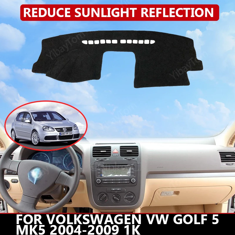 

Чехол для приборной панели автомобиля Volkswagen VW Golf 5 MK5 2004-2009 1K, защитный коврик, солнцезащитный козырек, коврик для приборной панели, Автомобильный Ковер