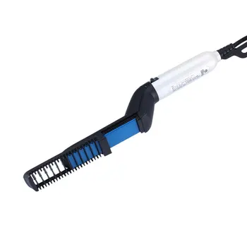 

Quick Beard Straightener Multifunctional Hair Comb Curling Curler Show Cap Men Hairdressing Red