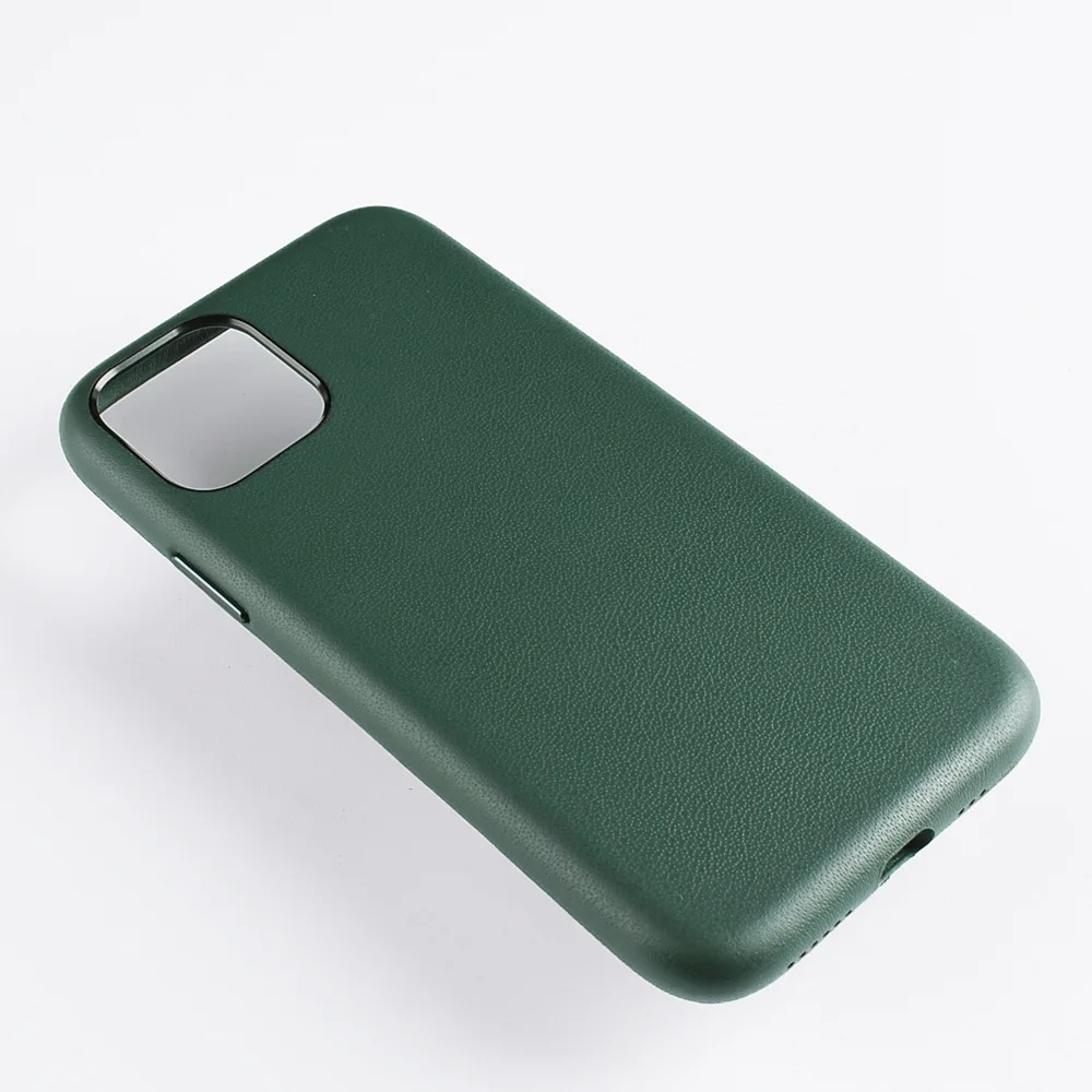 Новая деловая задняя крышка из натуральной телячьей кожи, чехол для телефона iPhone 11 Pro Max 5,8 6,1 6,5 полночно-зеленый