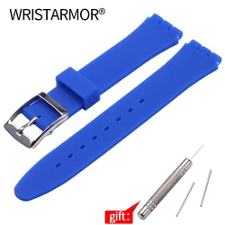 Waterproof Silicone Watch Strap with Tool Kit - Durable Rubber Wristband Accessory - 19mm (Blue)