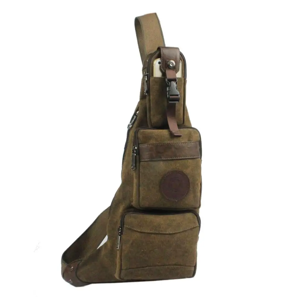 

New 2017 Men Canvas Travel Riding Shoulder Cross Body Messenger Sling Back Pack Chest Casual Bag