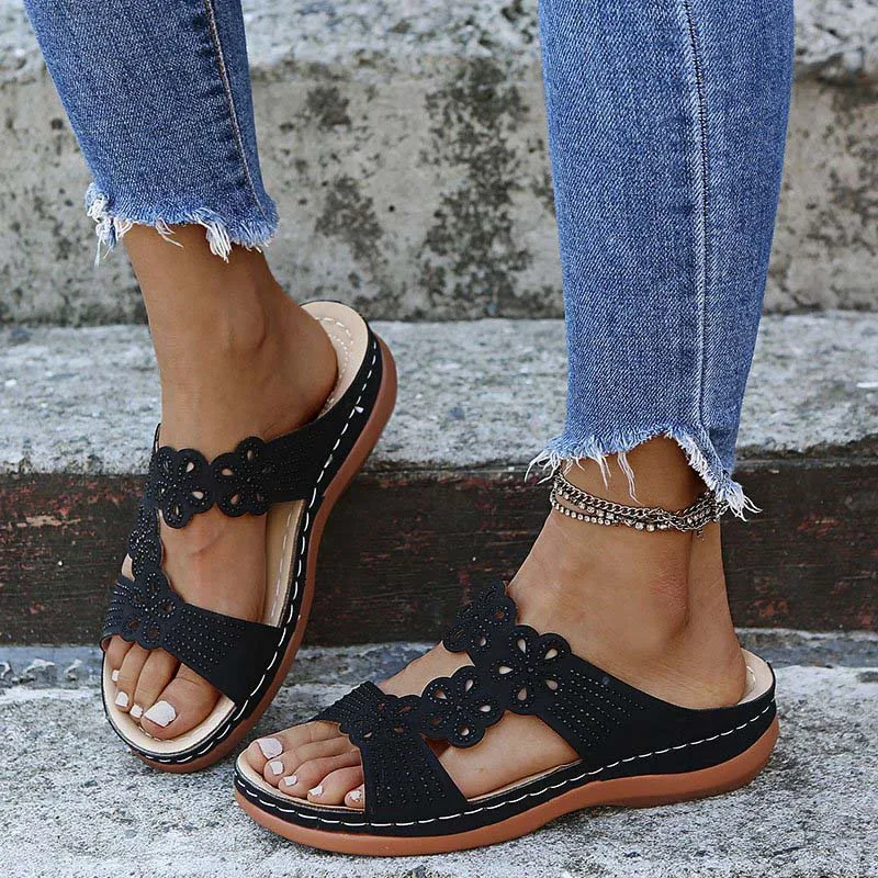 Sandalias de talla grande para Mujer, zapatos de tacón, cuñas de fondo  suave, chanclas de verano|Sandalias de mujer| - AliExpress