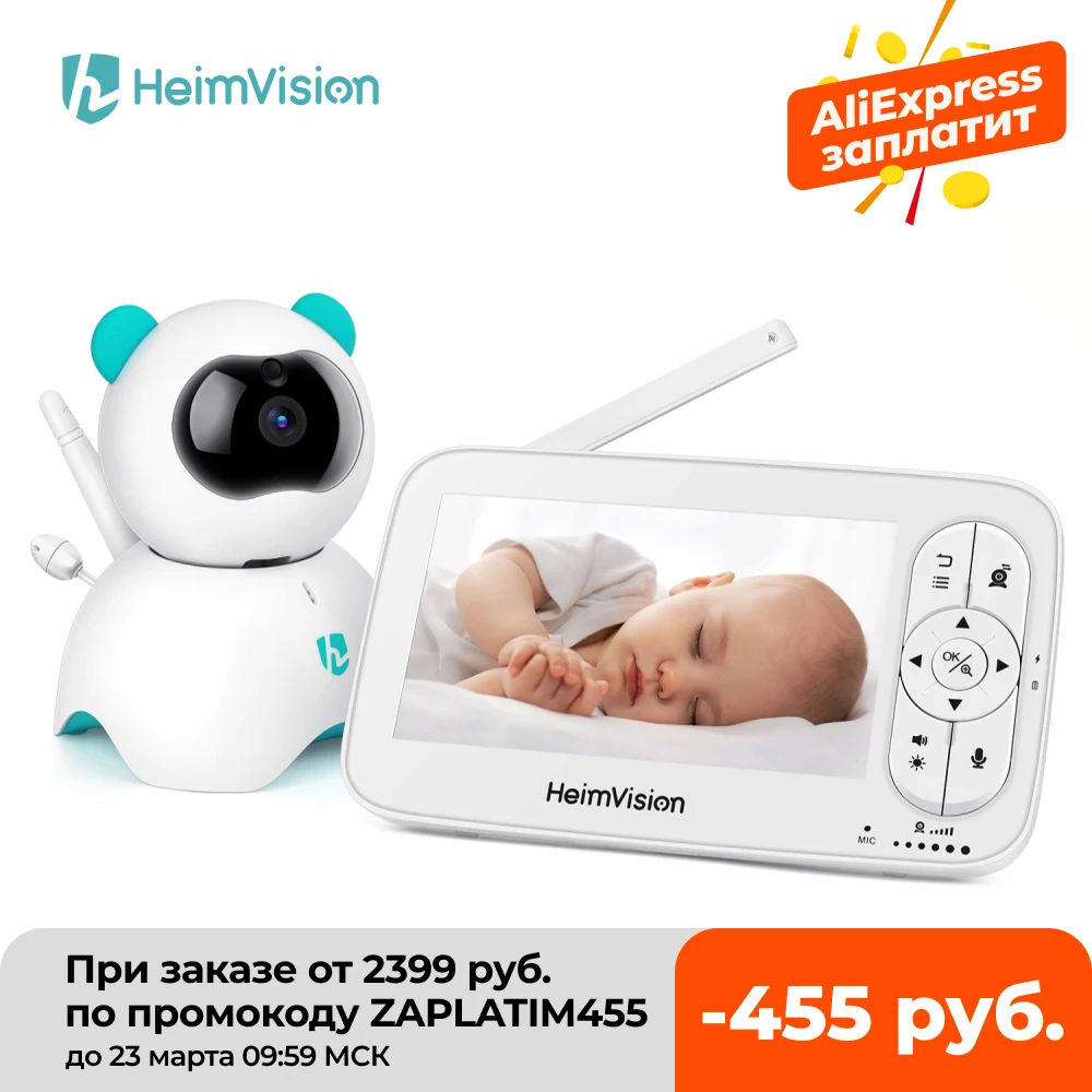 HeimVision HMA36MQ Baby Sleep Monitor with Camera 720P Video 5 Inch LCD Screen Nanny Security Night Vision Temperature Camera