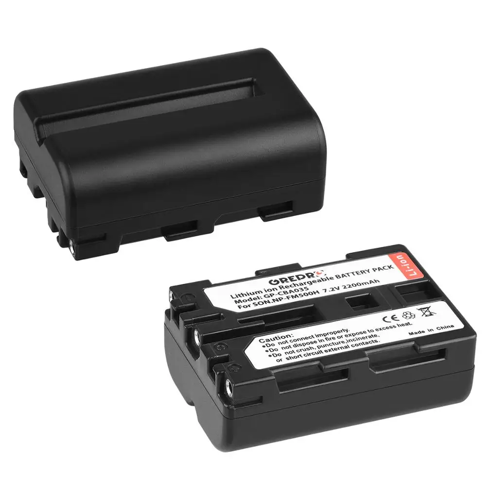 2 Pcs 2200mAh NP-FM500H NP FM500H Battery + LED Dual USB Charger with type-C port for NP-F550 NP-FM50 Sony Alpha A58 A350 A500 