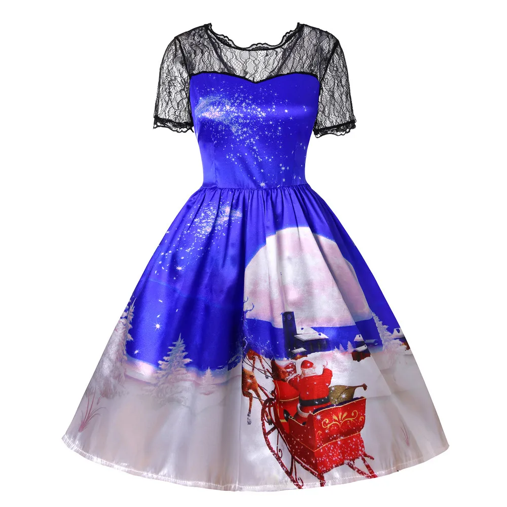Зимние рождественские платья для женщин 50S 60S винтажный халат качели Pinup элегантное вечернее платье с коротким рукавом на каждый день размера плюс с принтом vestidos - Цвет: Бургундия
