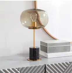Скандинавское Стекло Настольная лампа с мраморной подставкой креативный постмодерн простой персональный стеклянный гостиной диван