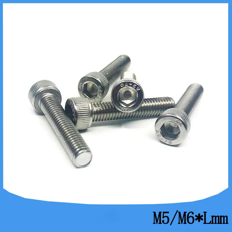 M5 M6 DIN912 304 Stainless steel Hexagon Hex Socket Head Cap Screws Metric Thread M6*8/10/12/16/25/30-200 mm Cylinder Bolt | Обустройство