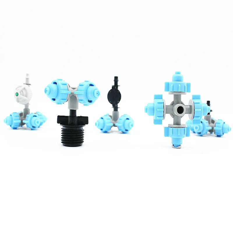 

1PC Blue Micro Cross Misting Sprinkler with Connector Drip Garden Irrigation Nozzle Spray Micro Irrigation Fittings