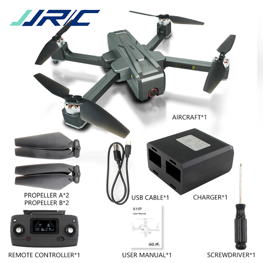 JJRC X11 X11P RC Drone With 5G WiFi 2K4K HD Camera GPS Tracking Optical