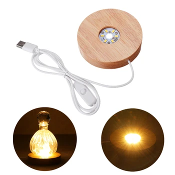 

50W 100W White Light Rechargeable Remote Control Wood LED Light Rotating Display Stand Lamp Holder Lamp Base