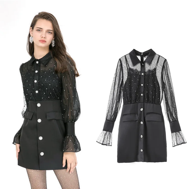 Nieuwe Tulle hoogtepunt patchwork pak jurk celebrity tailleband show dunne A-lijn rok g0876 Nieuwe Tulle hoogtepunt patchwork pak jurk celebrity tailleband show dunne A-lijn rok g0876