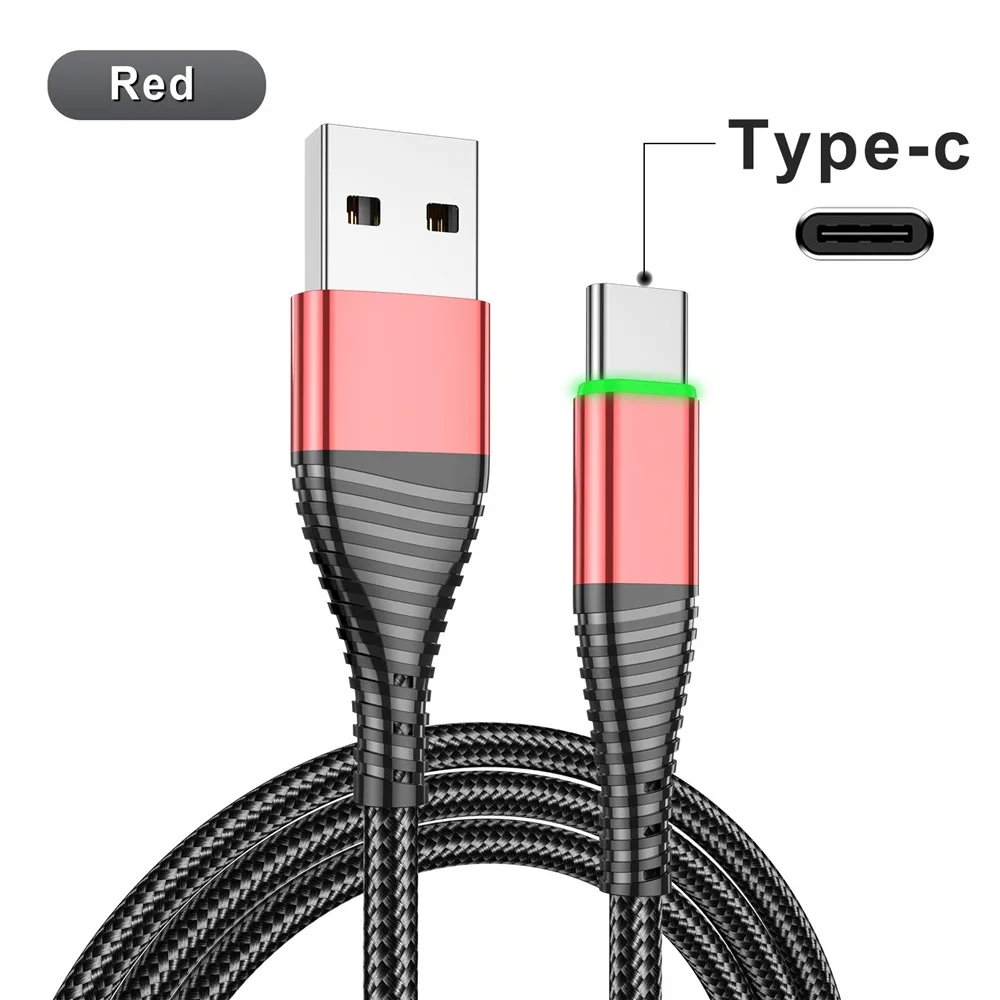 apple iphone charger cord LED 3A USB Type C Cable Fast Charge Wire Mobile Phone for Huawei P40 Nava 4 Honor Magic V40 Data USB-C Cable Charger Cord Type C android charger type Cables