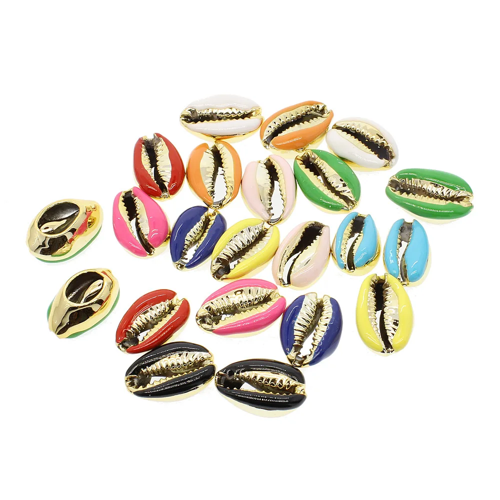 

10pcs/bag Natural shells Shell plating Gold-rimmed shells Dropping oil shells Cutting shells Handmade DIY jewelry accessories
